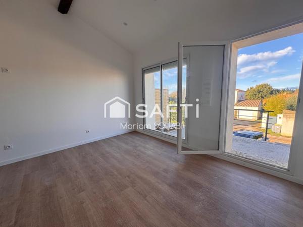 Maison d’environ 75m2 entièrement rénovée, parking et terrasse