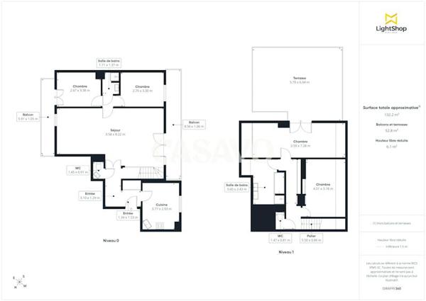 Vente Appartement 5 pièces de 133m² - 75013 Paris