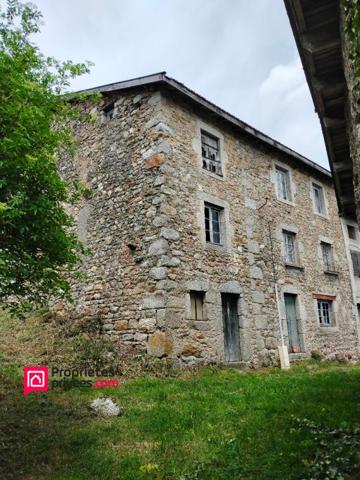 Celles sur Durolle (63250) Ensemble immobilier Maison (+/-160m2) + grange (+/- 270m2) + terrain constructible (+/-3500m2)