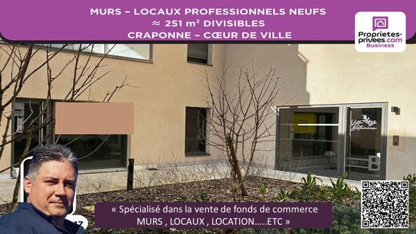 MURS LOCAUX PROFESSIONNELS  251 m² CRAPONNE  COEUR DE CENTRE