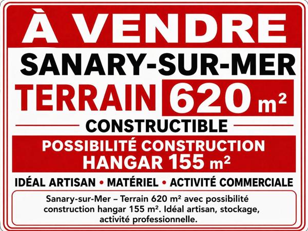 Sanary sur Mer -Terrain Constructible de 620m²