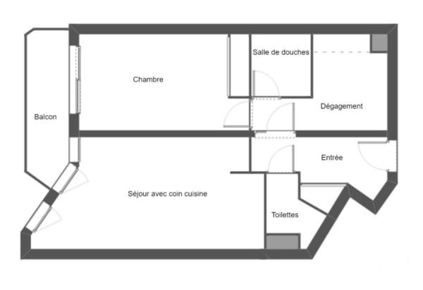 Appartement F2 Bis à vendre  3 pièces - 50 m2 LA BAULE - 44