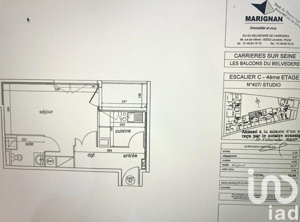 Appartement à vendre 1 pièce 32 m² Carrières-sur-Seine