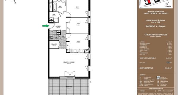 À vendre Appartement 4 pièces 84.15 m² - Thonon-les-bains 74200