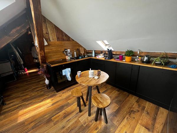 Centre Ville - Proche place René Bouhier, grand studio de 59 m² au sol avec coin chambre. Beaucoup de charme. Locataire en place jusqu'01/10/2026.