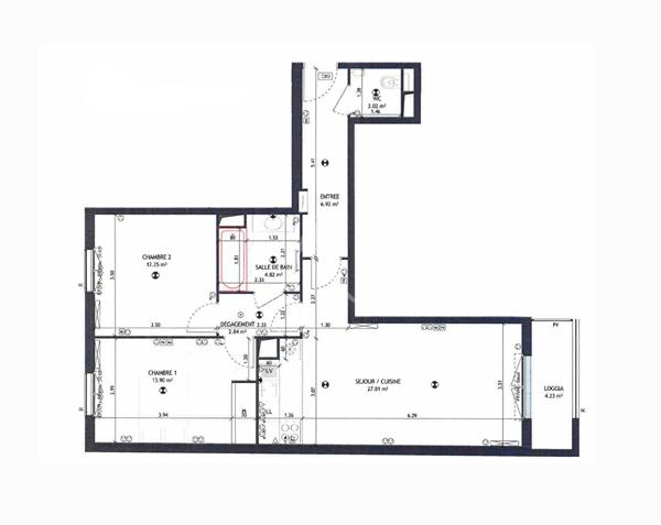 PUTEAUX/ Cours Voltaire - Appartement 3 pièces 72m² - 1 Balcon - 1 Parking - 1 Cave