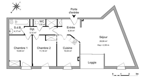 Location Appartement 3 pièces 77.79 m² - Perpignan 66000