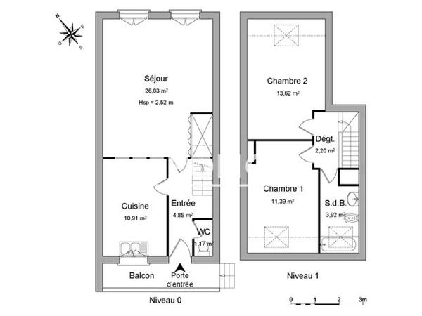 Location Appartement 3 pièces 74.09 m² - 51/51 BIS BD ANDRE MALRAUX Verneuil Sur Seine 78480