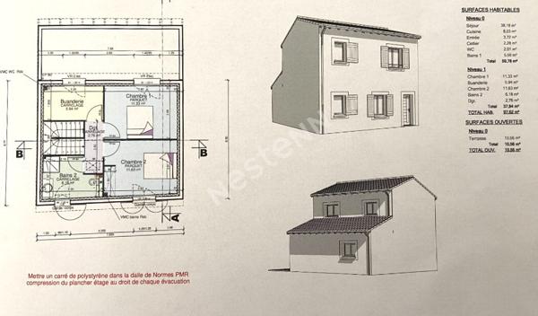 Maison neuve 2 chambres 98 m², hors d'eau / hors d'air, à Caussade