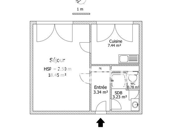 Location Studio 33.24 m² - 122 AVE DE FLANDRES Wasquehal 59290