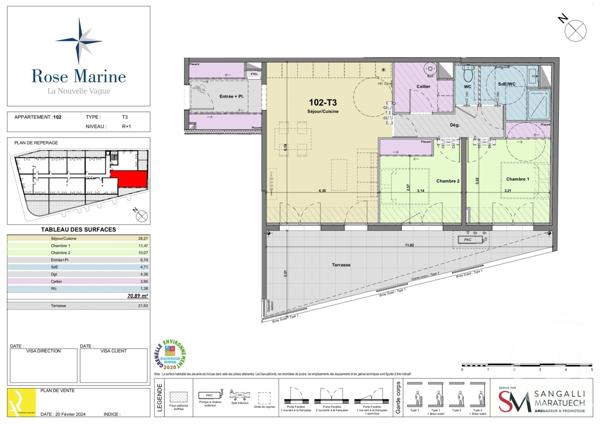 Appartement F3 à vendre  3 pièces - 70,89 m2 PORT LA NOUVELLE - 11