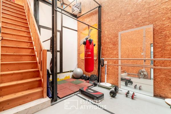 Maison type loft avec jardin