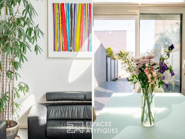 Maison type loft avec jardin