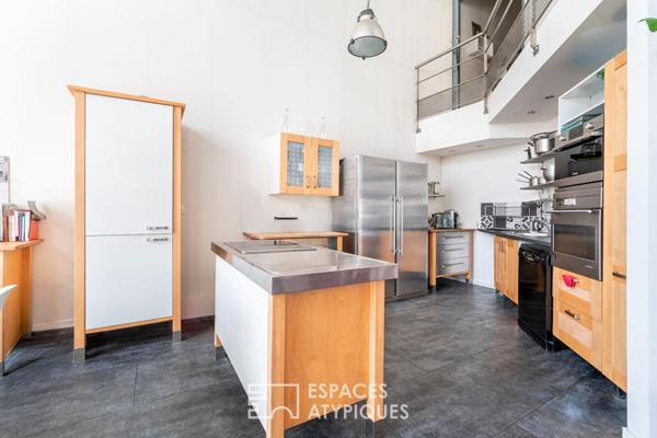 Maison type loft avec jardin