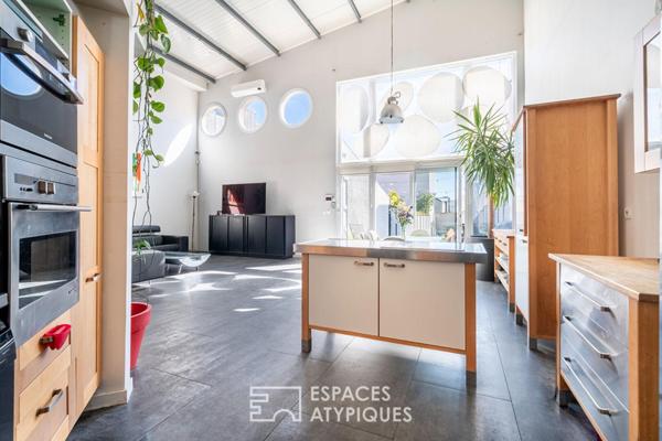 Maison type loft avec jardin