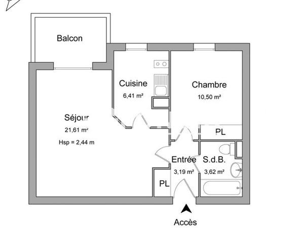 Location Appartement 2 pièces 45.33 m² - 1 CHEMIN DE LA TRAMONTANE Limoux 11300