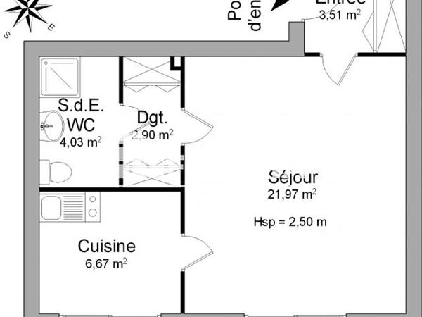 Location Studio 39.08 m² - 16 RUE SANTIFONTAINE Nancy 54000