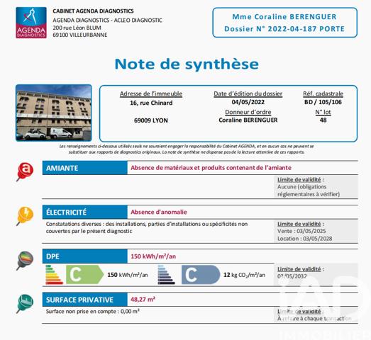 Appartement à vendre 1 pièce 19 m² Lyon 9