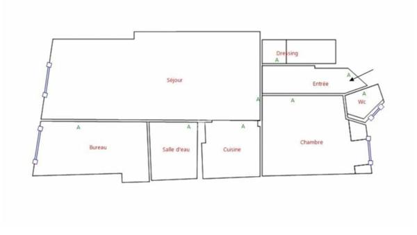 Appartement Paris 2/3 pièces de 47.90 m2 - 2 balcons