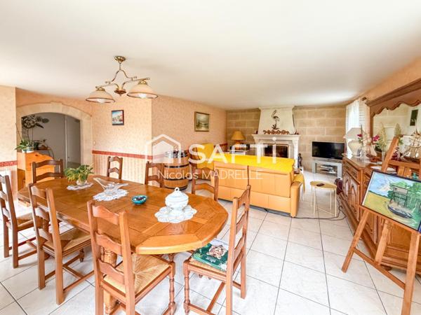 Plain-pied familial, 4 chambres, au calme, piscine