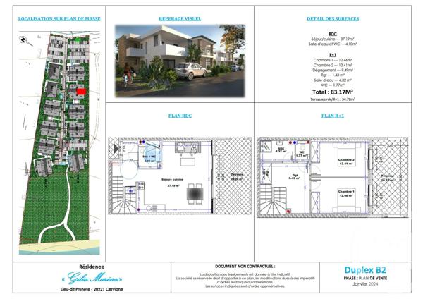 Appartement Duplex à vendre  3 pièces - 83,17 m2 CERVIONE - 202