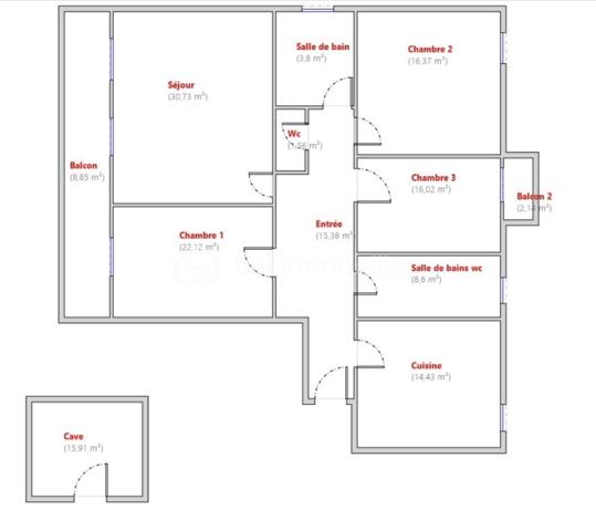 Appartement de 129 m²