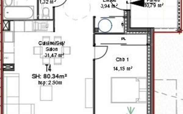 Appartement à vendre    4 pièces • 80,34 m2 Caveirac