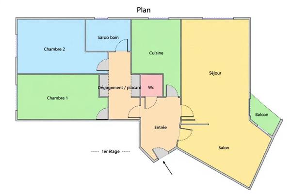 Appartement 78m2 - 4 pièces - balcon et box - EVRY - 91000