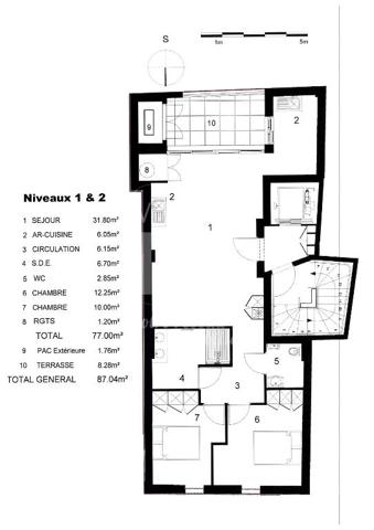 Appartement Pornic 3 pièce(s) 77m2