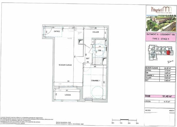 Appartement à vendre  2 pièces • 51,40 m2 Montreuil