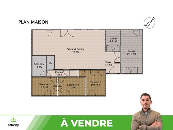 Maison 5 pièces - 94 m² Exclusivité efficity