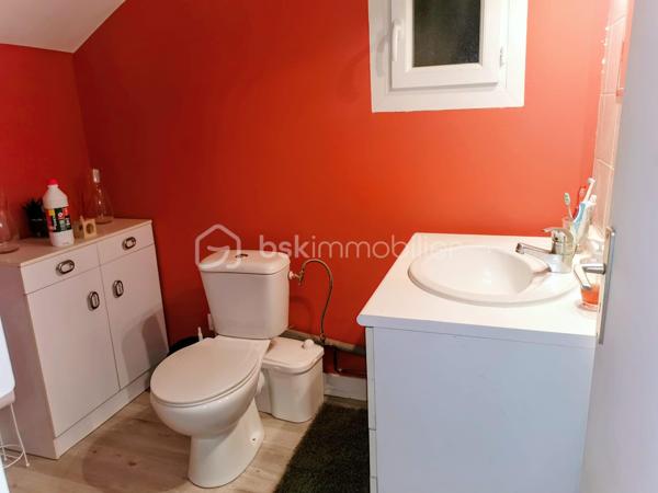 Entre ville et campagne, située dans un environnement agréable, cette maison de 120m2 offre de beaux volumes et de prestations de qualité. Au rdc cuisine équipée ouverte sur un salon/séjour 35m2, très belle salle de bain avec douche, bureau et wc séparé . A l étage, trois chambres 13,11,10m2 ,dressing et salle d eau avec wc. 
A l extérieur : garage fermé, garage ouvert pouvant accueillir une camionnette, cave, atelier, annexe. Prestation: DPE B ,chauffage par pompe a chaleur, double vitrage, volets roulants, double isolation intérieur ,parquet, radiateur en fonte, fibre. Cette maison bien entretenue allie confort, économie d énergie et fonctionnalité. Idéale pour une famille recherchant un bien spacieux avec de nombreuses dépendances. A voir absolument, me contacter pour plus informations.