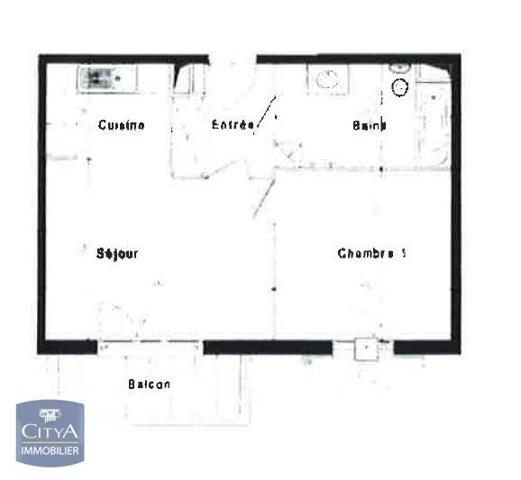 Appartement à louer 2 pièces 42.14m²