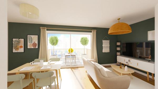 Appartement à vendre 3 pièces avec terrasse vue Lac et Montagnes sur SAVINES LE LAC (05) , Dans une résidence en construction style villa plein Sud ,livrable été 2026