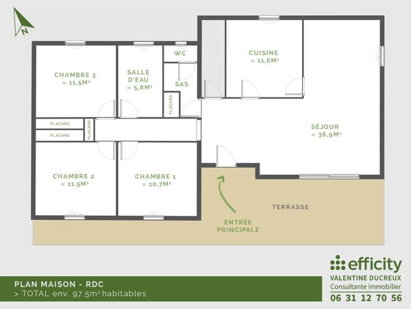 Maison
         6 pièces
        - 120 m² Exclusivité 289 000 € *