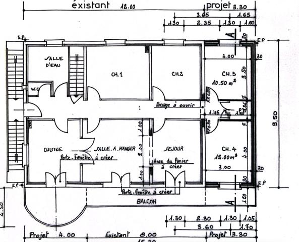 Maison à rénover - 2 Niveaux ( plateau ) de 120 m2