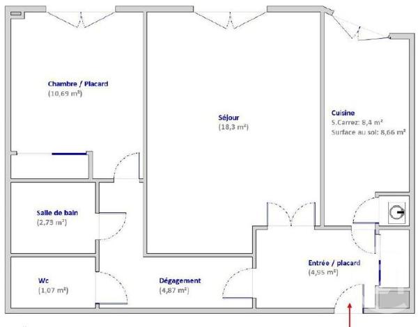 Appartement F2 à vendre  2 pièces - 51,01 m2 PARIS - 75005