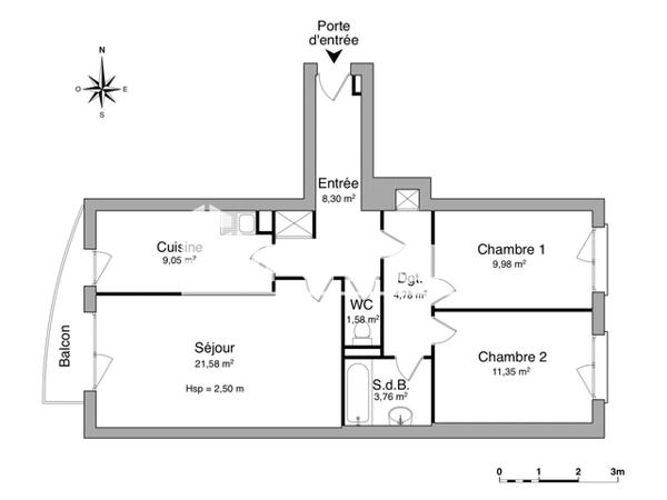 Location Appartement 3 pièces 70.38 m² - 40 RUE JULES NORIAC Limoges 87000