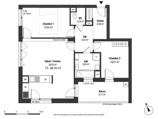Appartement
         3 pièces
        - 70 m² Exclusivité 335 000 € *