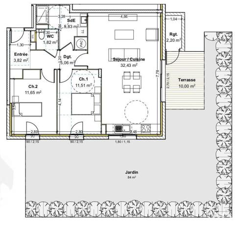 Appartement à vendre 3 pièces 73 m² Guéreins