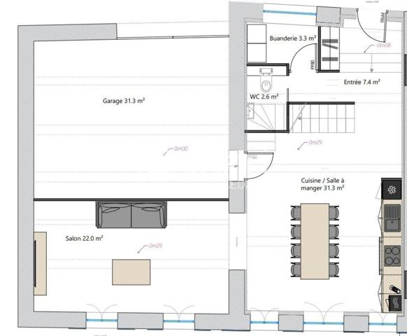 MAISON A RENOVER AVEC GRAND GARAGE ET TERRAIN DE 450 M²