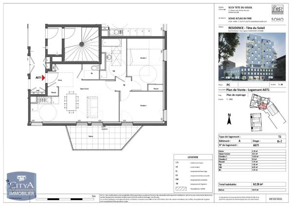 Appartement à louer 3 pièces 62.28m²