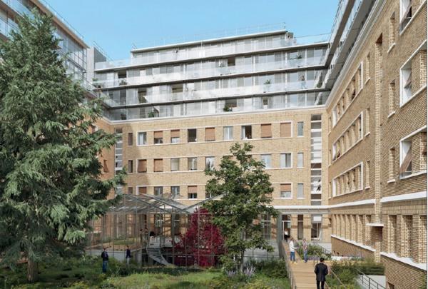 appartement T5 neuf à vendre PARIS 14e, surface hab. 102.60 m2 + balcons + jardin d'hiver 23.30 m2.
