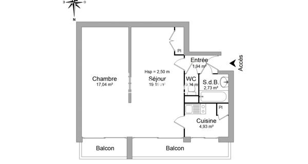 Location Appartement 2 pièces 46.77 m² - Rennes 35000