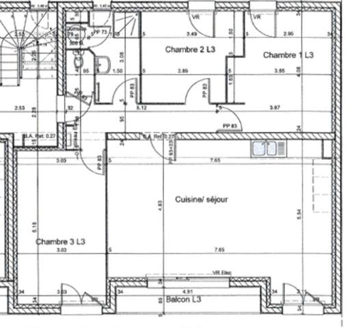 Appartement familial lumineux avec balcon à Moret sur loing