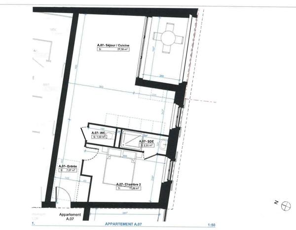Appartement F2 à vendre  2 pièces - 47,11 m 2   THIONVILLE  - 57