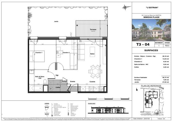 Appartement à vendre 3 pièces 58 m² Mimizan