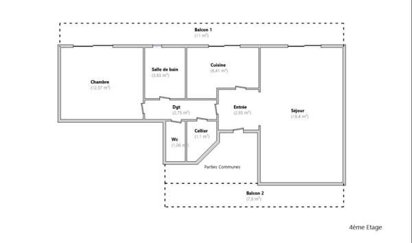 Appartement 2 pièces 50.07 m2