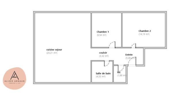 Appartement 3 pièces - 65 m²