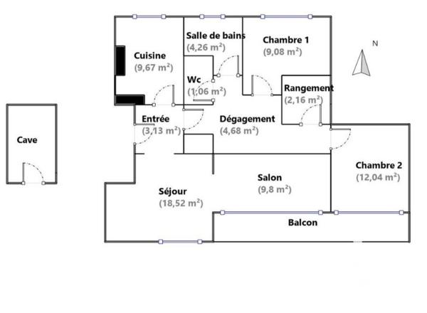 Appartement 4 pièces de 75 m² à Fleury-les-Aubrais (45400)